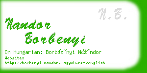 nandor borbenyi business card